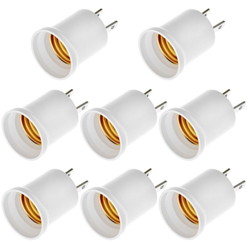 Adaptador de casquillo de luz QWORK 8 unidades 660W 125V E26/E27