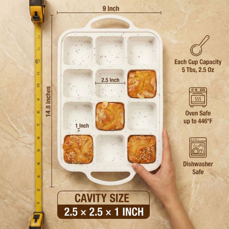 Molde para Brownies BAKE BOSS Pack de 2 23 cm Color Crema