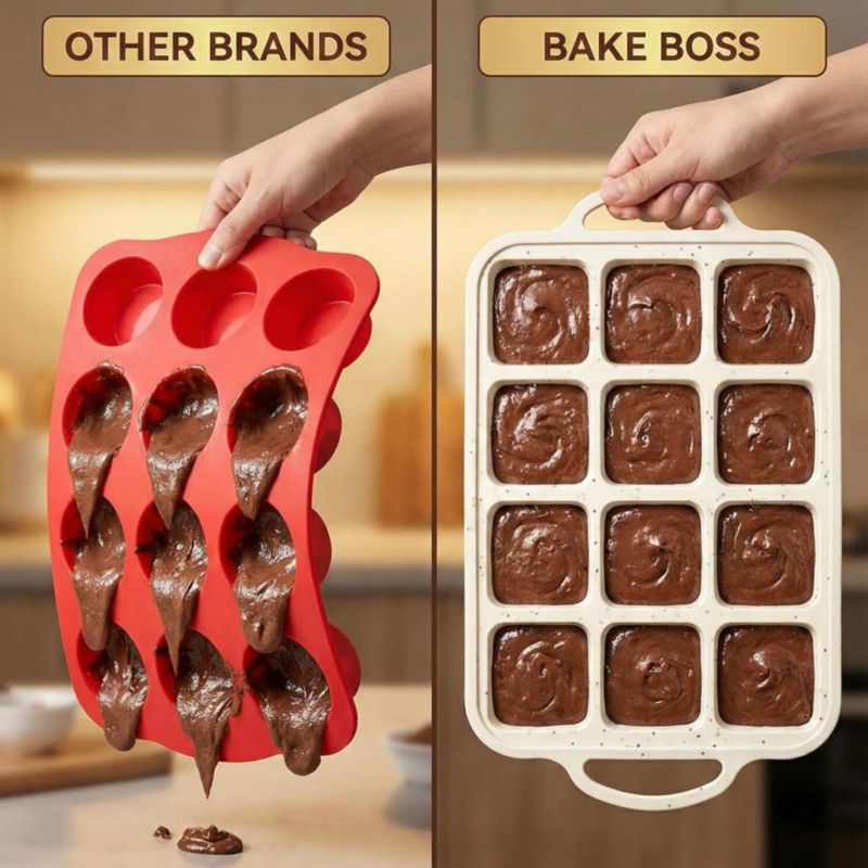 Molde para Brownies BAKE BOSS Pack de 2 23 cm Color Crema