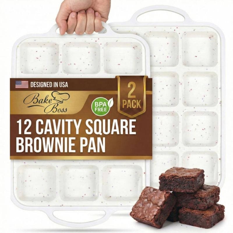 Molde para Brownies BAKE BOSS Pack de 2 23 cm Color Crema