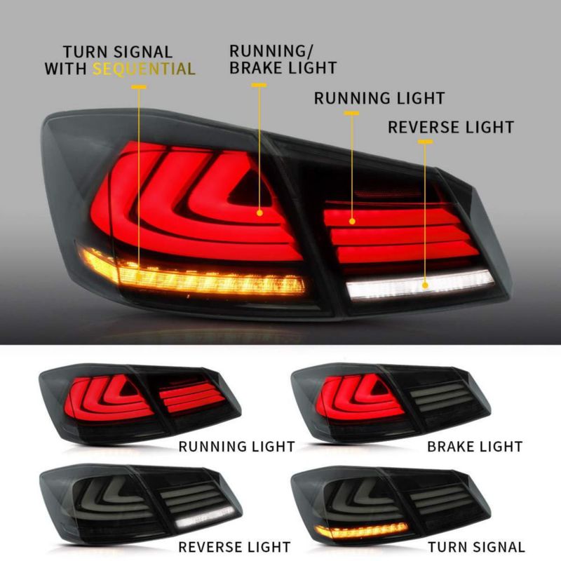 Luces traseras LED ahumadas YUANZHENG para Honda Accord 2013‑2015