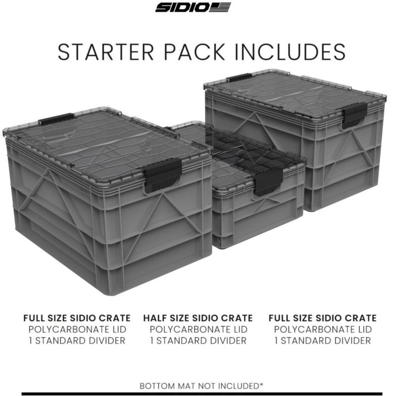 Cajas de almacenamiento SIDIO Starter Pack gris apilables
