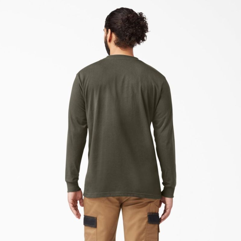 Camiseta Dickies de manga larga color verde musgo talla mediana