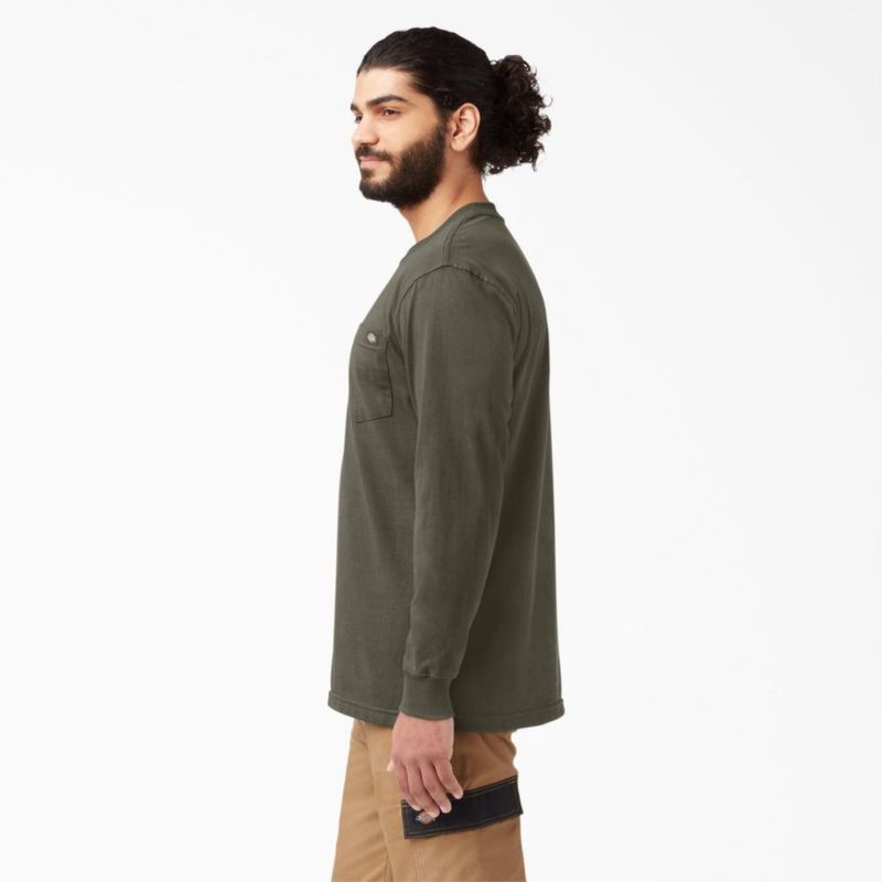 Camiseta Dickies de manga larga color verde musgo talla mediana