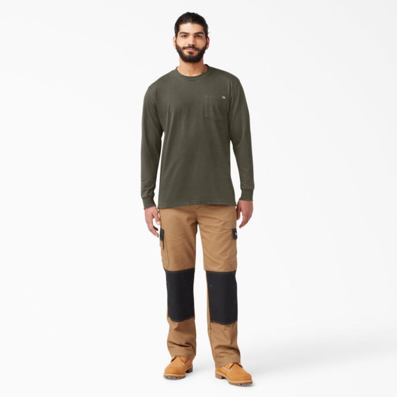 Camiseta Dickies de manga larga color verde musgo talla mediana