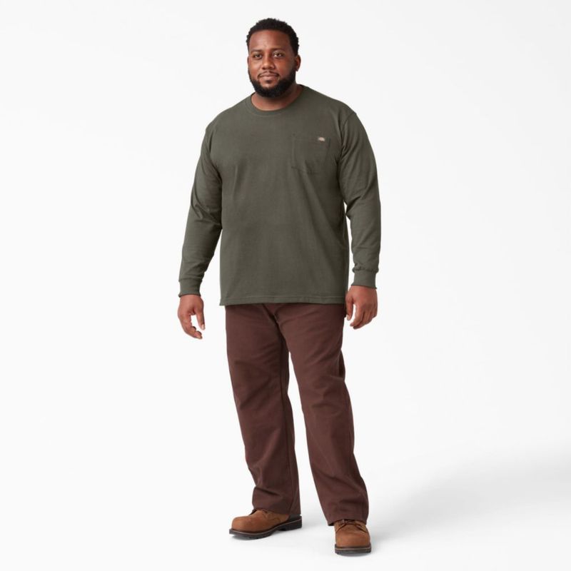 Camiseta Dickies de manga larga color verde musgo talla mediana