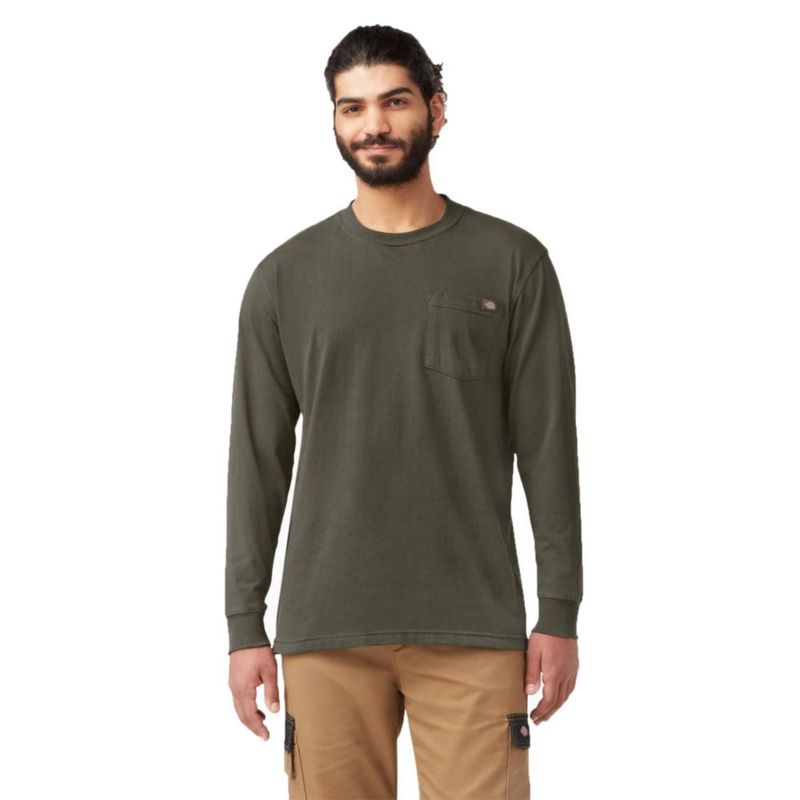 Camiseta Dickies de manga larga color verde musgo talla mediana