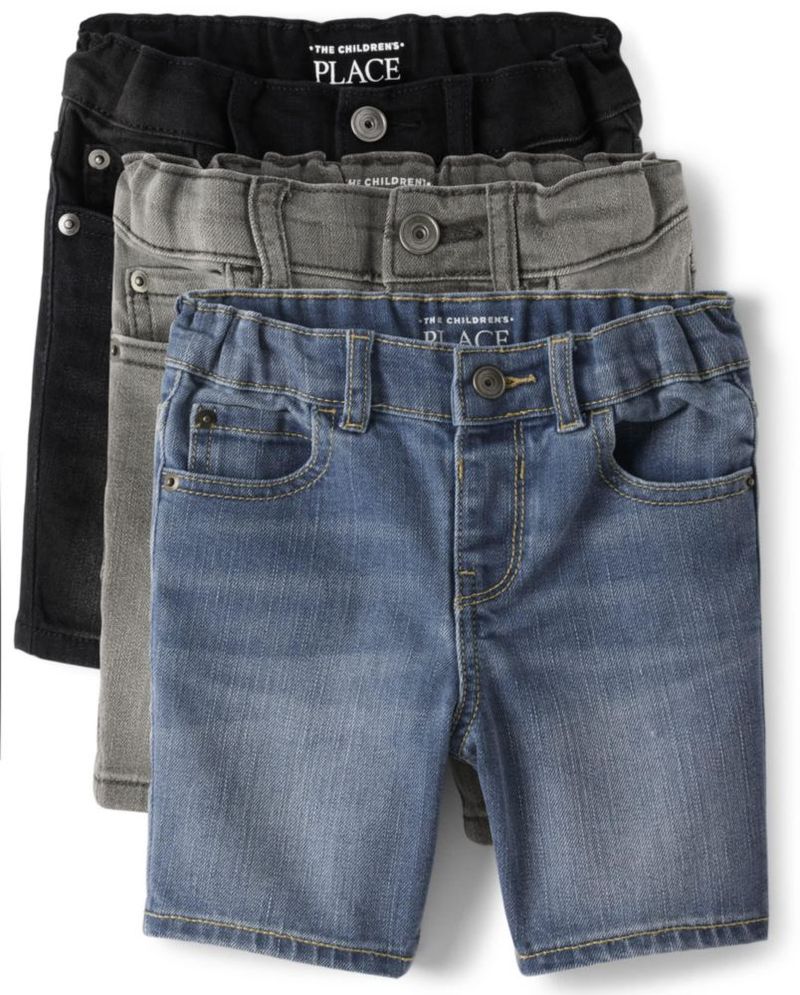Pantalones cortos The Children's Place 4T pack de 3 (negro gris y azul)