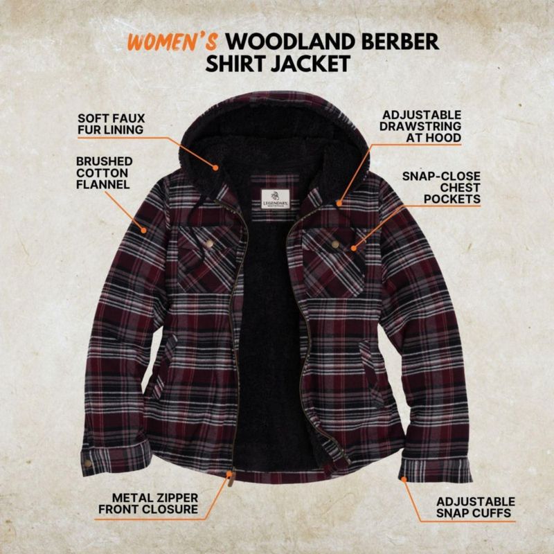 Chaqueta con capucha tipo shacket forrada de beréber – Legendary Whitetails
