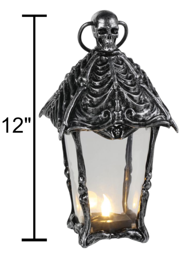 Farol Gothic Crazy Bonez 30 cm Calavera para Decoración de Halloween