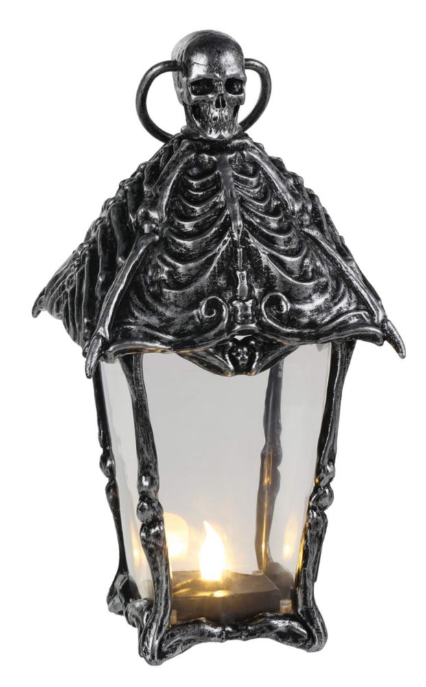 Farol Gothic Crazy Bonez 30 cm Calavera para Decoración de Halloween
