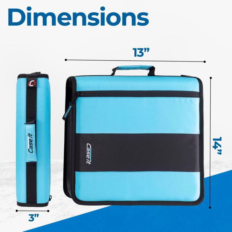 Carpeta de anillas Case‑it 5 cm 350 hojas D‑251 verde azulado
