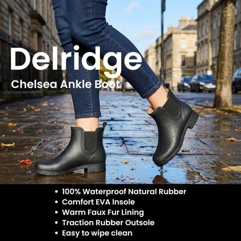 Bota Chooka para mujer impermeable estilo Chelsea color negro Delridge