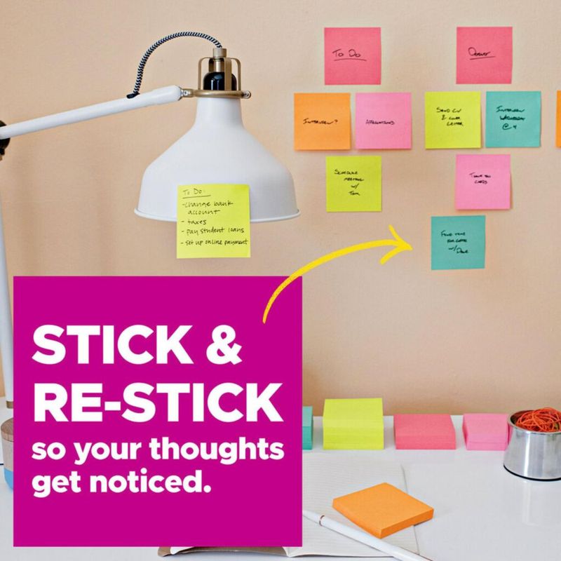 Notas adhesivas Post-it 76 cm 3 bloques Supernova Neón