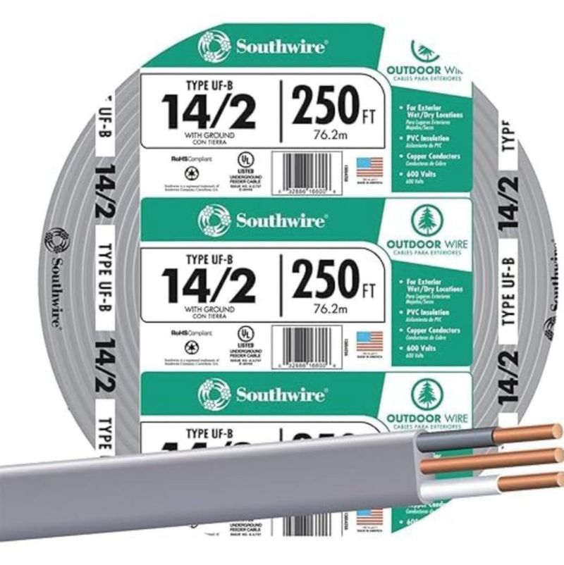 Cable eléctrico Southwire 76 m 14/2 con tierra UF‑B
