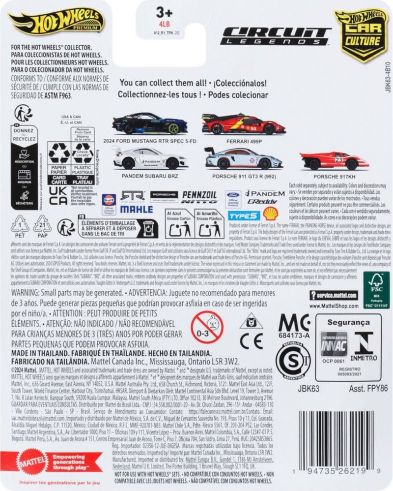 Coche de juguete Hot Wheels Porsche 917K 1:64 – Circuit Legends