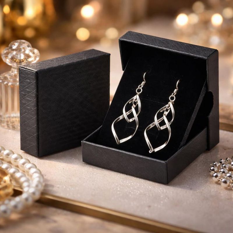Pendiente colgante Bassion de 5 cm plata de ley 925 chapada en oro de 14 k