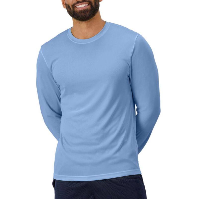 Camiseta Hanes de manga larga talla extra grande pack de 2 azul claro UPF 50+