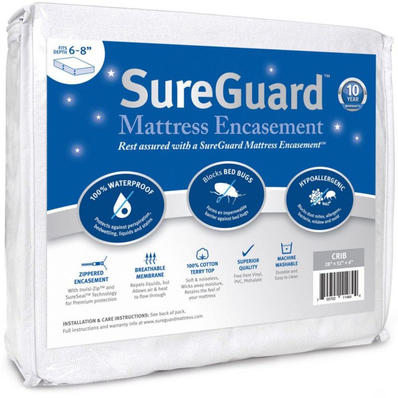 Funda de colchón SureGuard para cuna 71 cm × 132 cm impermeable
