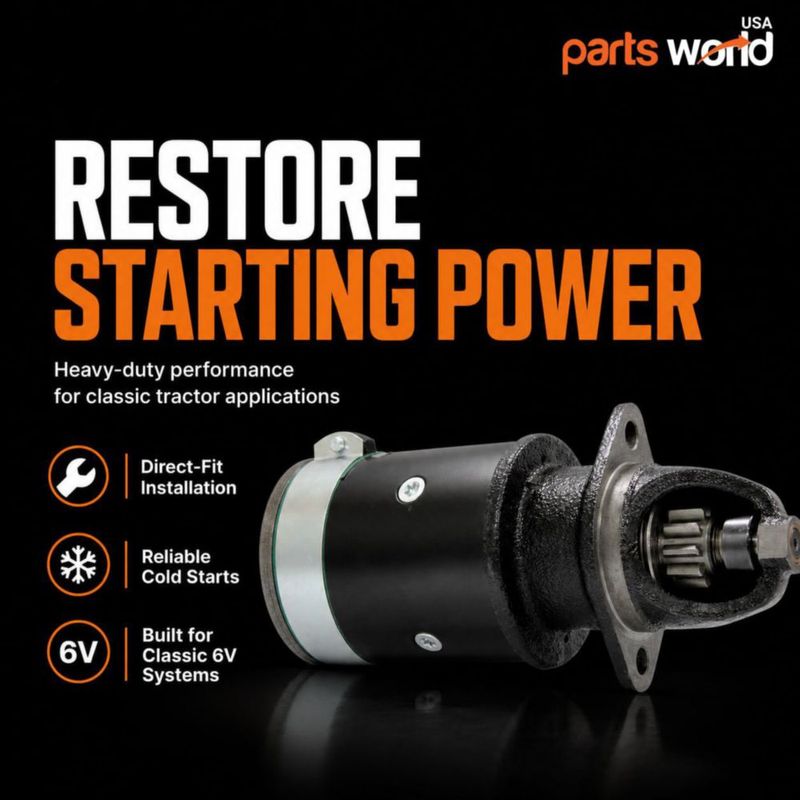 Motor de arranque parts world USA para Farmall H/MTA/MV 6 V 10 dientes