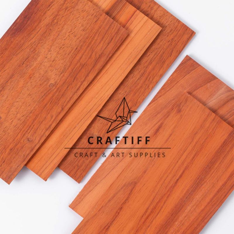Láminas de Madera Craftiff 20 x 10 cm 3 mm Padauk – Pack de 5