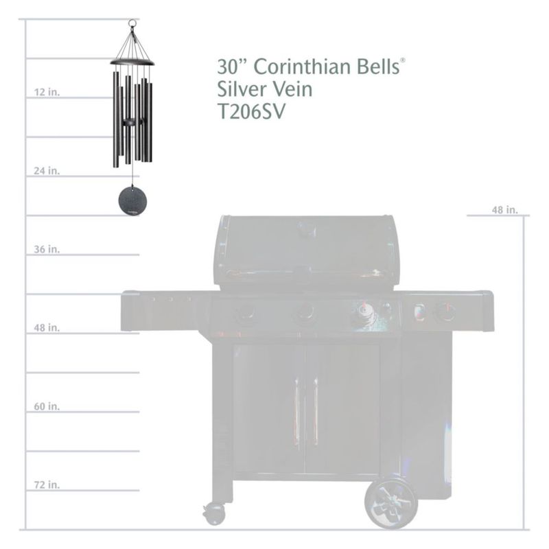 Campana de Viento Corinthian Bells 76 cm Acabado Plata Vein de Aluminio