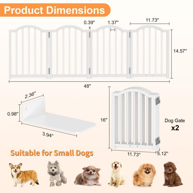 Puerta para perros Snughome 41 cm de ancho plegable paquete de 2 blanco