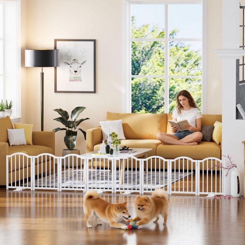 Puerta para perros Snughome 41 cm de ancho plegable paquete de 2 blanco