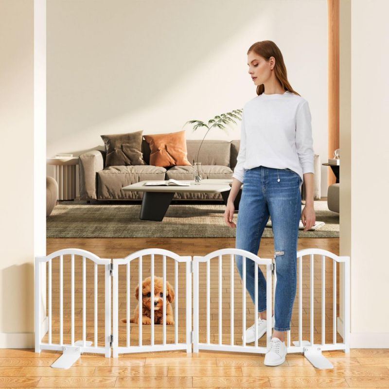Puerta para perros Snughome 41 cm de ancho plegable paquete de 2 blanco