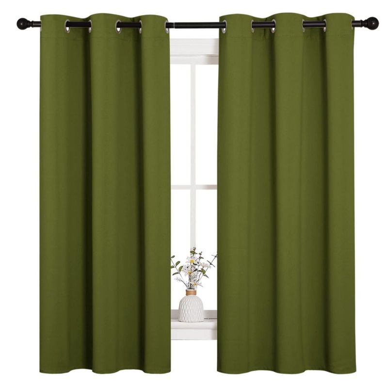 Cortinas blackout NICETOWN verde oliva 107 × 160 cm 2 paneles