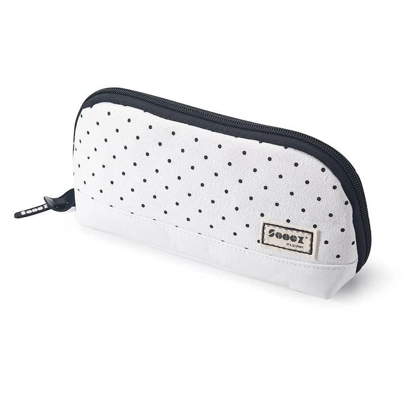 Estuche para lápices Sooez de apertura ancha con puntos negros