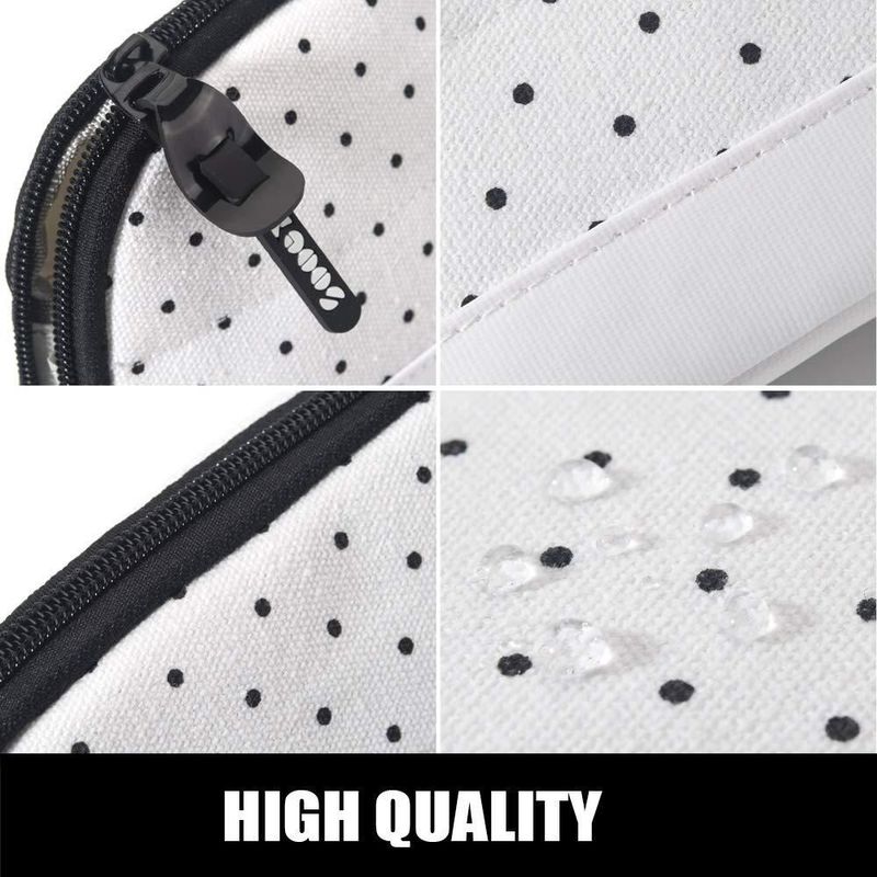 Estuche para lápices Sooez de apertura ancha con puntos negros
