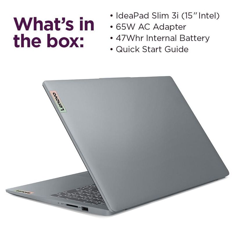 Portátil Lenovo IdeaPad Slim 3i de 15.6" FHD con SSD de 128 GB