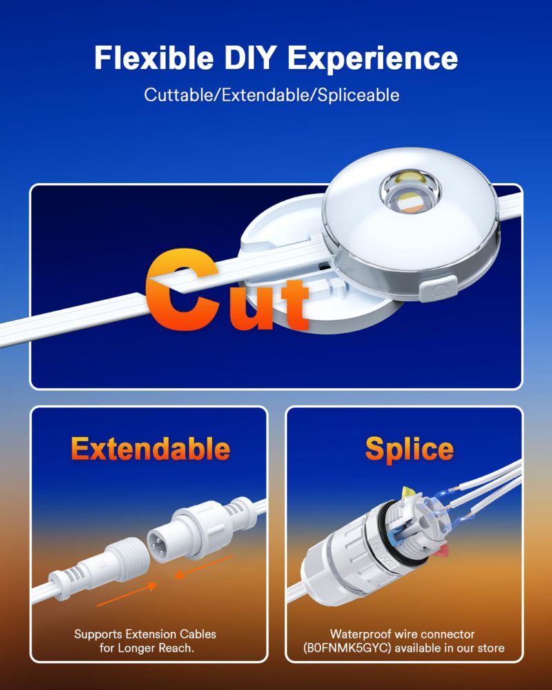 Luces exteriores Lumary 158 pies 120 LED RGBAICW