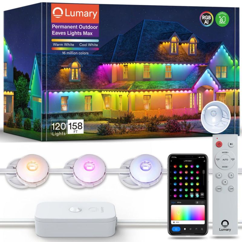 Luces exteriores Lumary 158 pies 120 LED RGBAICW