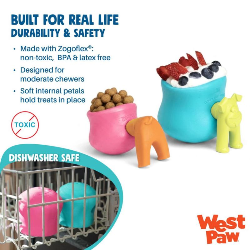 Juguete para perro WEST PAW Toppl grande (Geranio) dispensador de premios