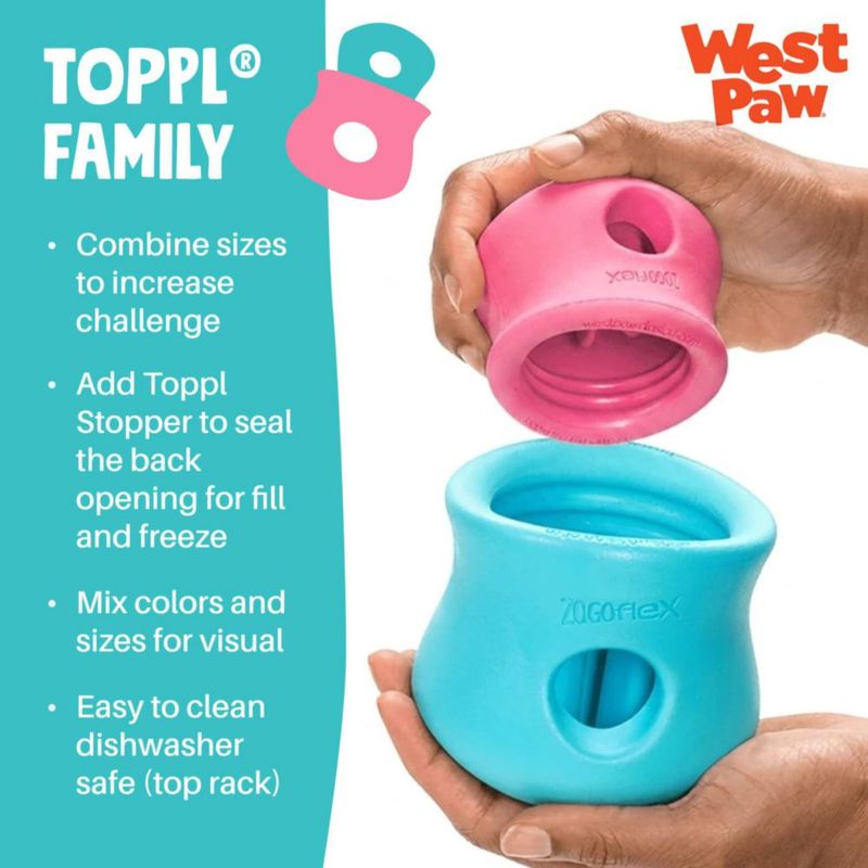 Juguete para perro WEST PAW Toppl grande (Geranio) dispensador de premios