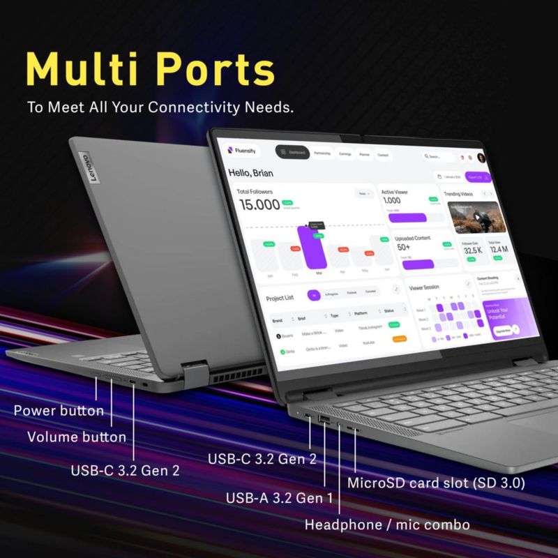 Portátil Lenovo Flex 5i Chromebook Plus de 14" pantalla táctil i5