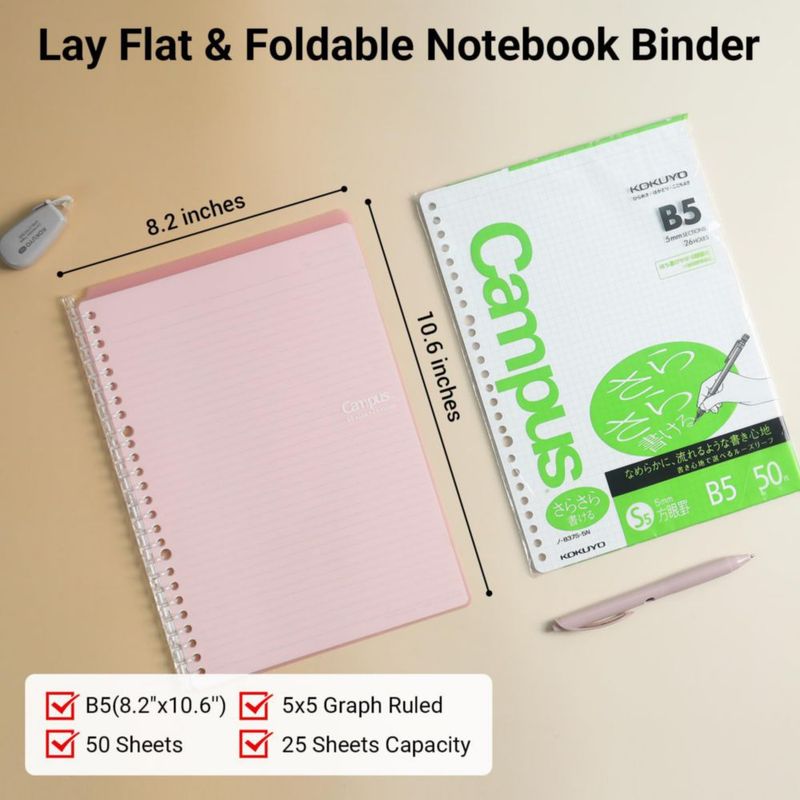 Carpeta de anillas KOKUYO Campus B5 pack de 3 capacidad 25 hojas