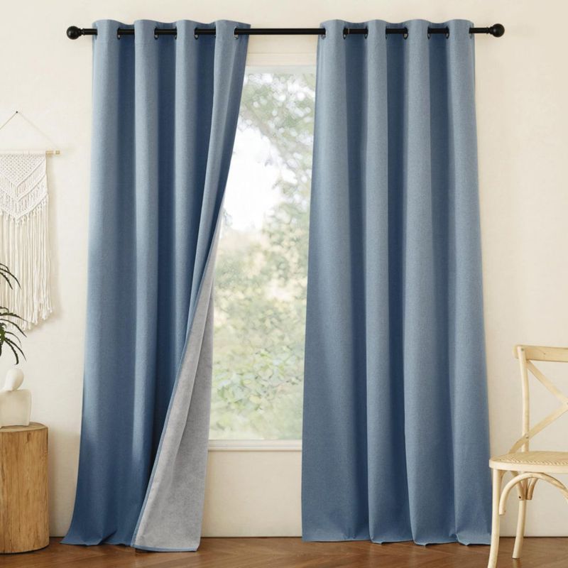 Cortinas NICETOWN Stone Blue 132 cm x 229 cm 2 paneles