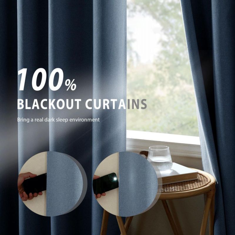 Cortinas NICETOWN Stone Blue 132 cm x 229 cm 2 paneles