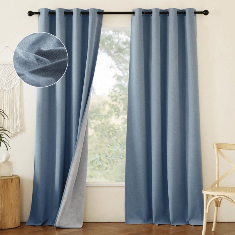 Cortinas NICETOWN Stone Blue 132 cm x 229 cm 2 paneles