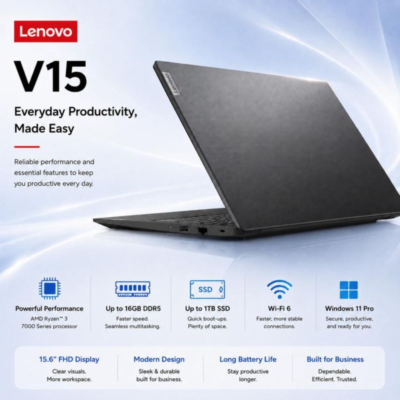 Portátil Lenovo Ryzen 3 156" 16 GB RAM 512 GB SSD Windows 11