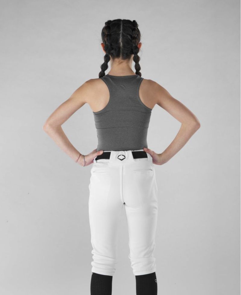 Camiseta EvoShield para niña con espalda cruzada gris talla juvenil mediana