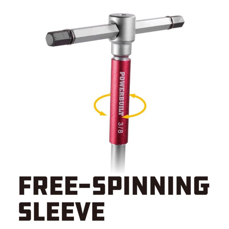 Juego de llaves Allen SAE de 8 piezas con mango en T Powerbuilt – rojo