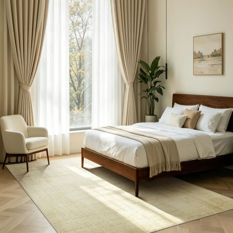 Alfombra Joydeco Beige 122 x 183 cm Lavable a máquina
