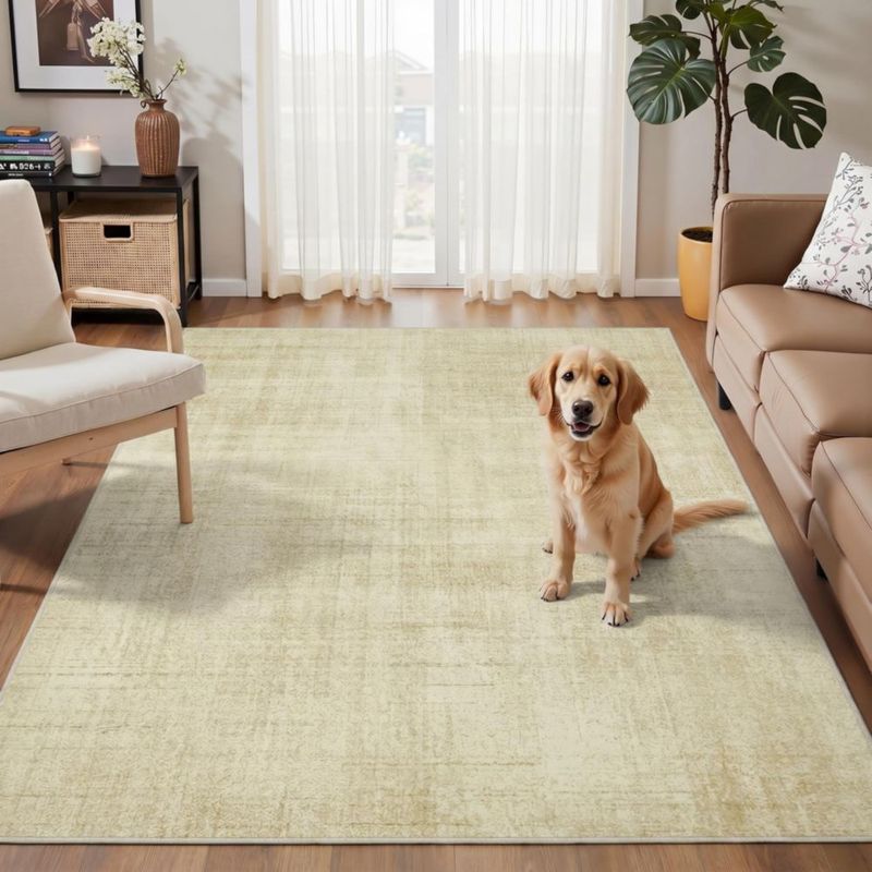 Alfombra Joydeco Beige 122 x 183 cm Lavable a máquina