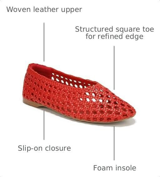 Zapato plano tipo bailarina Sam Edelman Shira Rojo Talla 9.5 M
