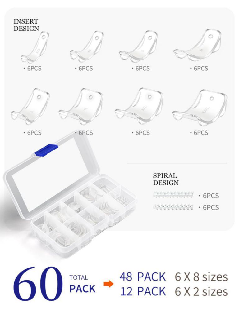 Ajustador de talla de anillos ELETIUO 60 unidades 2 estilos 1.5‑9.5 mm