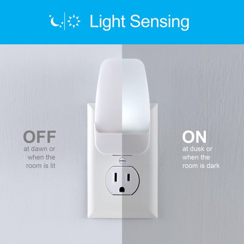 Luz nocturna GE pack de 2 unidades 5000K con sensor de crepúsculo a amanecer